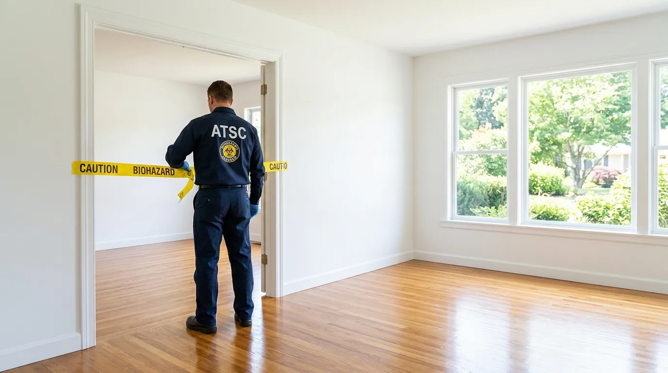 Certified biohazard cleanup crew performing Crime Scene Cleanup in Wolcott